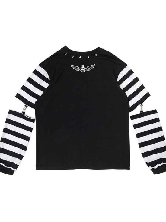 NEW ACDC RAG - Bunny Dolls Punky Bunny Black White Long Sleeves Oversized Tee - Picture 2 of 5